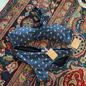 Boden Size 12 - NWT Swimsuit Scarf Bandeau and Classic Bottoms Celosia Bud